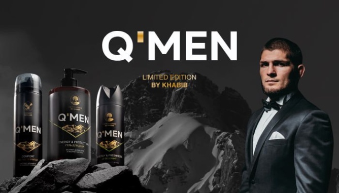 Q’MEN — новый бренд уходовых средств для мужчин, разработанный совместно с Хабибом Нурмагомедовым